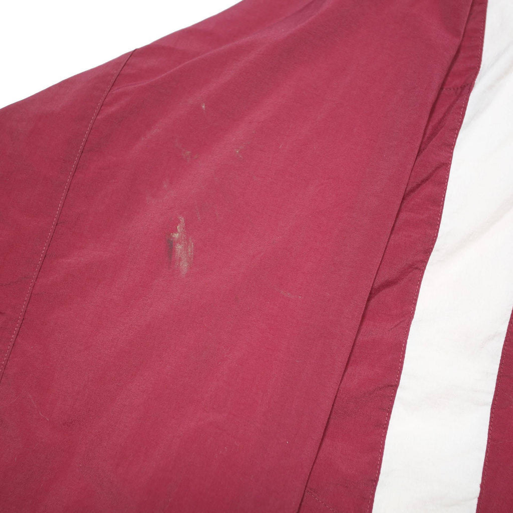ASICS Mens Maroon & White Track Jacket XL Polyester Blend Zip Stand-Up Collar