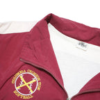 ASICS Mens Maroon & White Track Jacket XL Polyester Blend Zip Stand-Up Collar