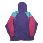 COLUMBIA Mens Purple & Pink Hooded Outdoor Nylon Jacket M Zip Colourblock