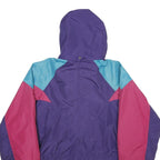 COLUMBIA Mens Purple & Pink Hooded Outdoor Nylon Jacket M Zip Colourblock
