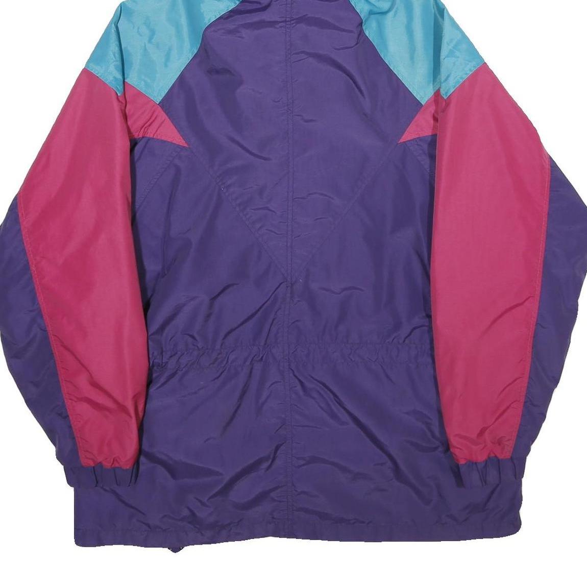 COLUMBIA Mens Purple & Pink Hooded Outdoor Nylon Jacket M Zip Colourblock