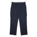 DICKIES Mens Cotton Blend Navy Regular Fit Straight Leg Trousers W36 L34