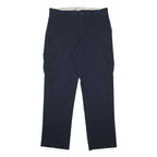 DICKIES Mens Cotton Blend Navy Regular Fit Straight Leg Trousers W36 L34