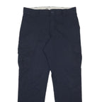 DICKIES Mens Cotton Blend Navy Regular Fit Straight Leg Trousers W36 L34