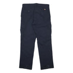 DICKIES Mens Cotton Blend Navy Regular Fit Straight Leg Trousers W36 L34