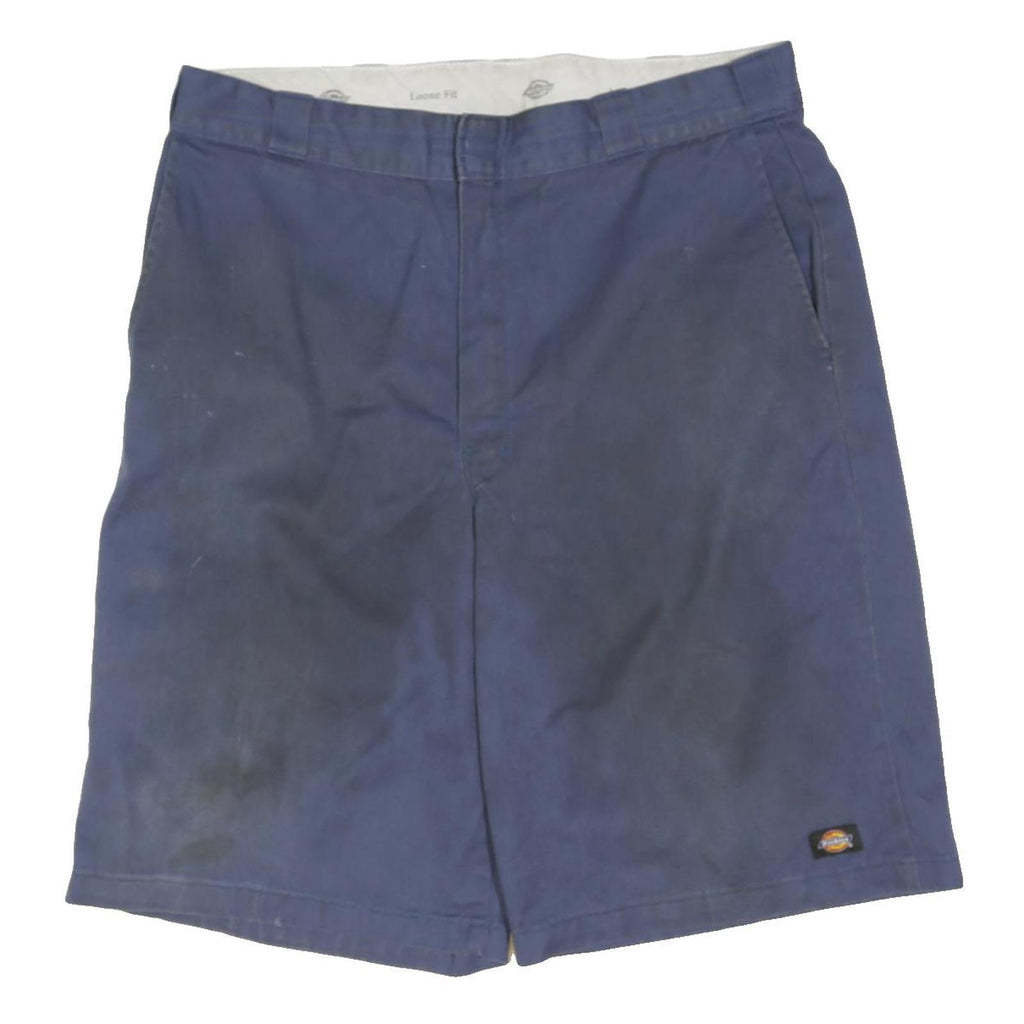 DICKIES Mens Shorts Blue Casual Cotton Blend L W36 Loose Fit Workwear