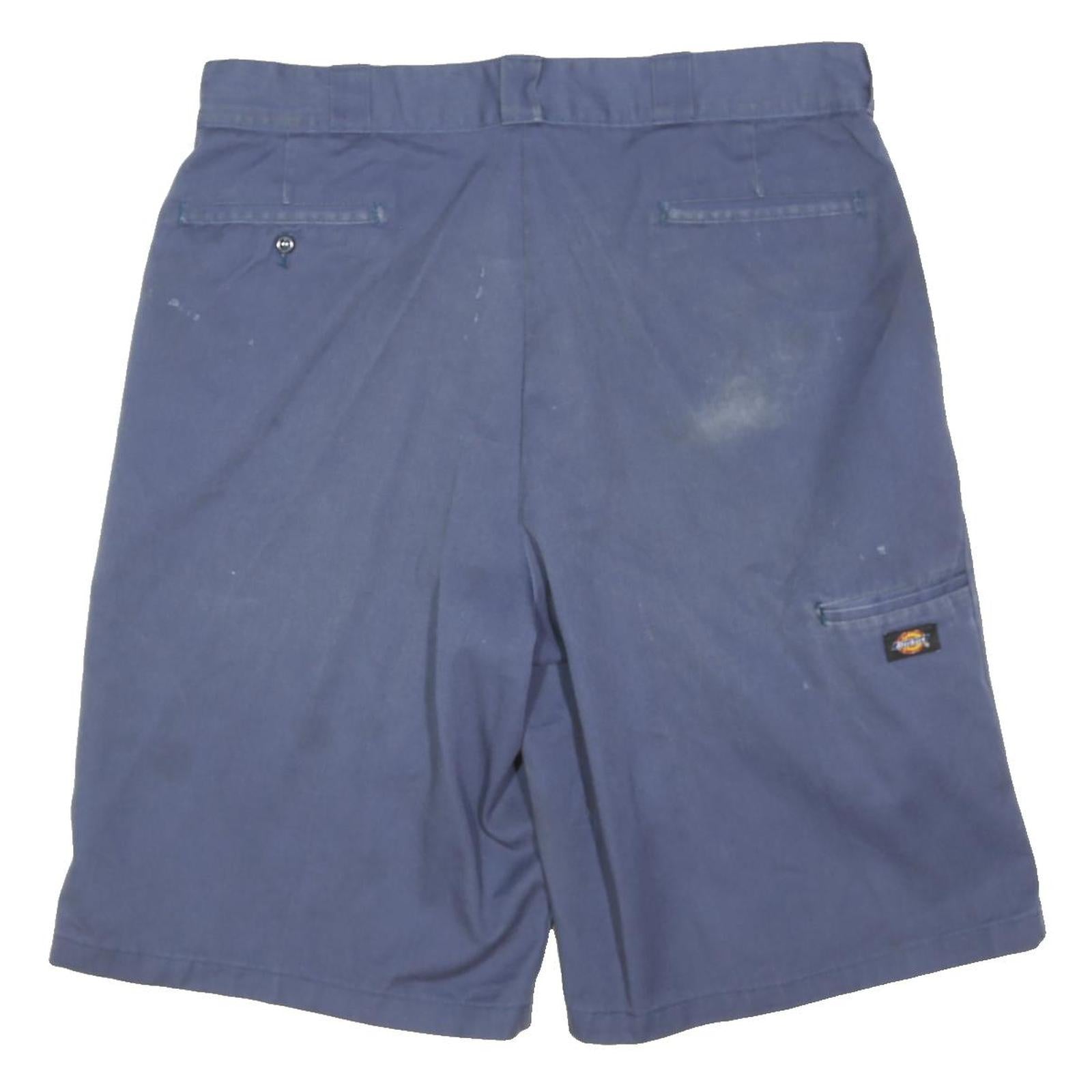 DICKIES Mens Shorts Blue Casual Cotton Blend L W36 Loose Fit Workwear