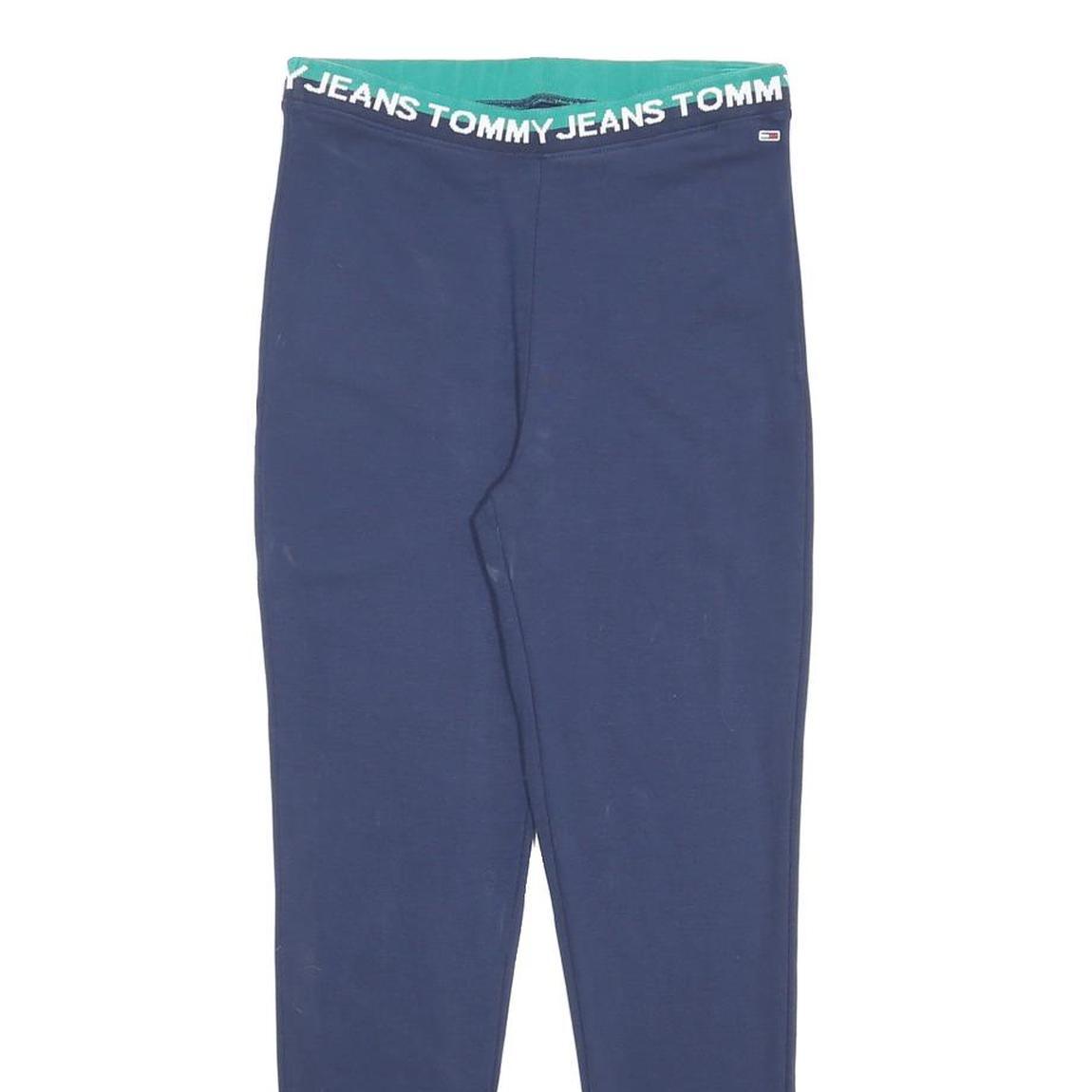 TOMMY JEANS Womens Joggers Blue Logo Waistband Slim M W28 L27 Comfortable Fit