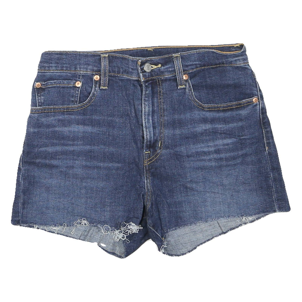 LEVI'S Womens Denim Blue Cut-Off Shorts M W32 Distressed Frayed Hem Casual