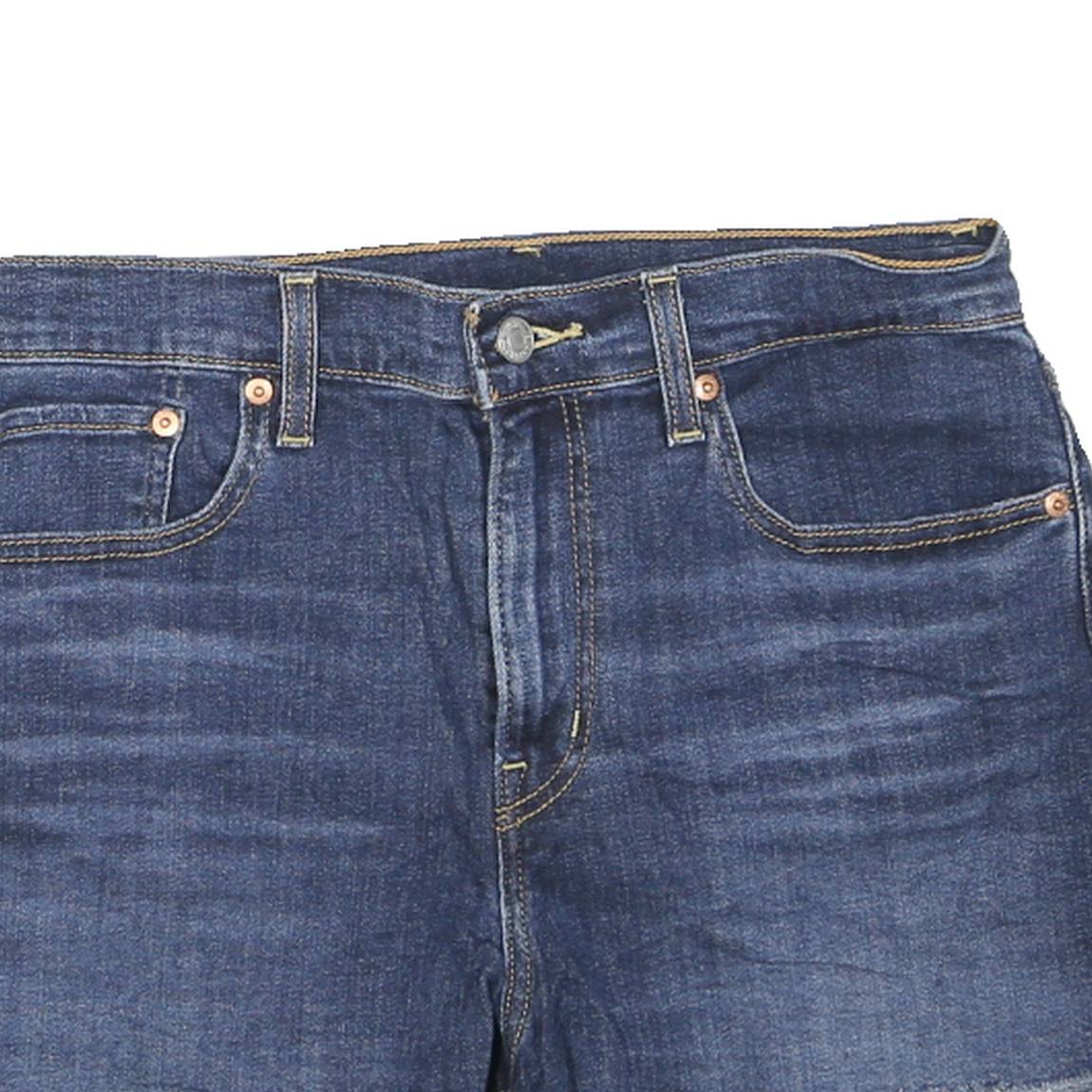 LEVI'S Womens Denim Blue Cut-Off Shorts M W32 Distressed Frayed Hem Casual