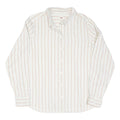 LEVI'S Womens White & Beige Stripe Shirt L Classic Collar Long Sleeve Cotton