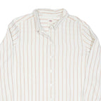 LEVI'S Womens White & Beige Stripe Shirt L Classic Collar Long Sleeve Cotton