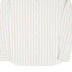 LEVI'S Womens White & Beige Stripe Shirt L Classic Collar Long Sleeve Cotton