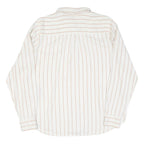 LEVI'S Womens White & Beige Stripe Shirt L Classic Collar Long Sleeve Cotton
