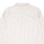 LEVI'S Womens White & Beige Stripe Shirt L Classic Collar Long Sleeve Cotton