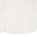LEVI'S Womens White & Beige Stripe Shirt L Classic Collar Long Sleeve Cotton
