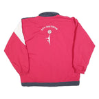 MARKA SPORT Mens Red & Navy Zip Jacket L Polyester Blend Wave Pattern Sportswear