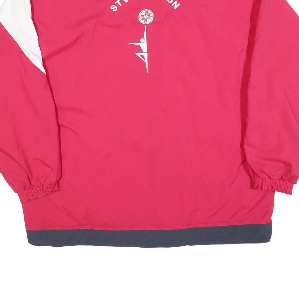 MARKA SPORT Mens Red & Navy Zip Jacket L Polyester Blend Wave Pattern Sportswear