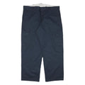 DICKIES Mens Relaxed Navy Cotton Blend Trousers W39 L29 Cargo Workwear Zip