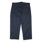 DICKIES Mens Relaxed Navy Cotton Blend Trousers W39 L29 Cargo Workwear Zip