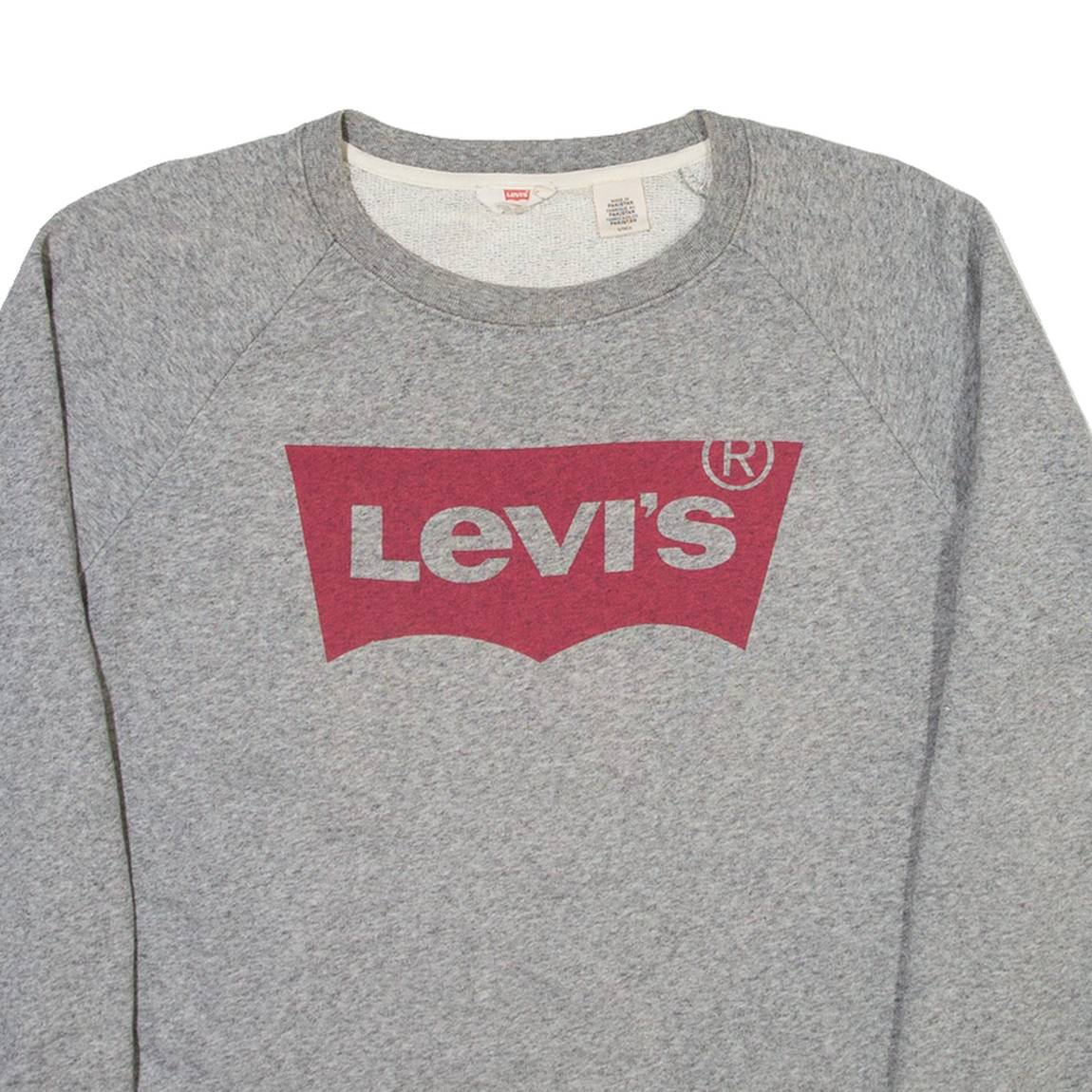 LEVI'S Mens Sweatshirt Grey Crew Neck S