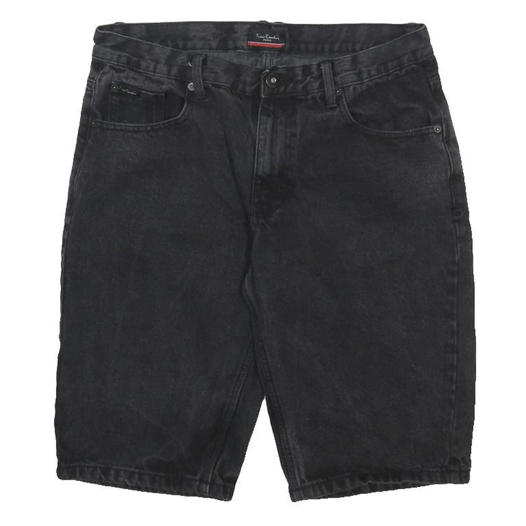 PIERRE CARDIN Mens Black Cotton Denim Casual Shorts M W32