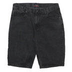PIERRE CARDIN Mens Black Cotton Denim Casual Shorts M W32