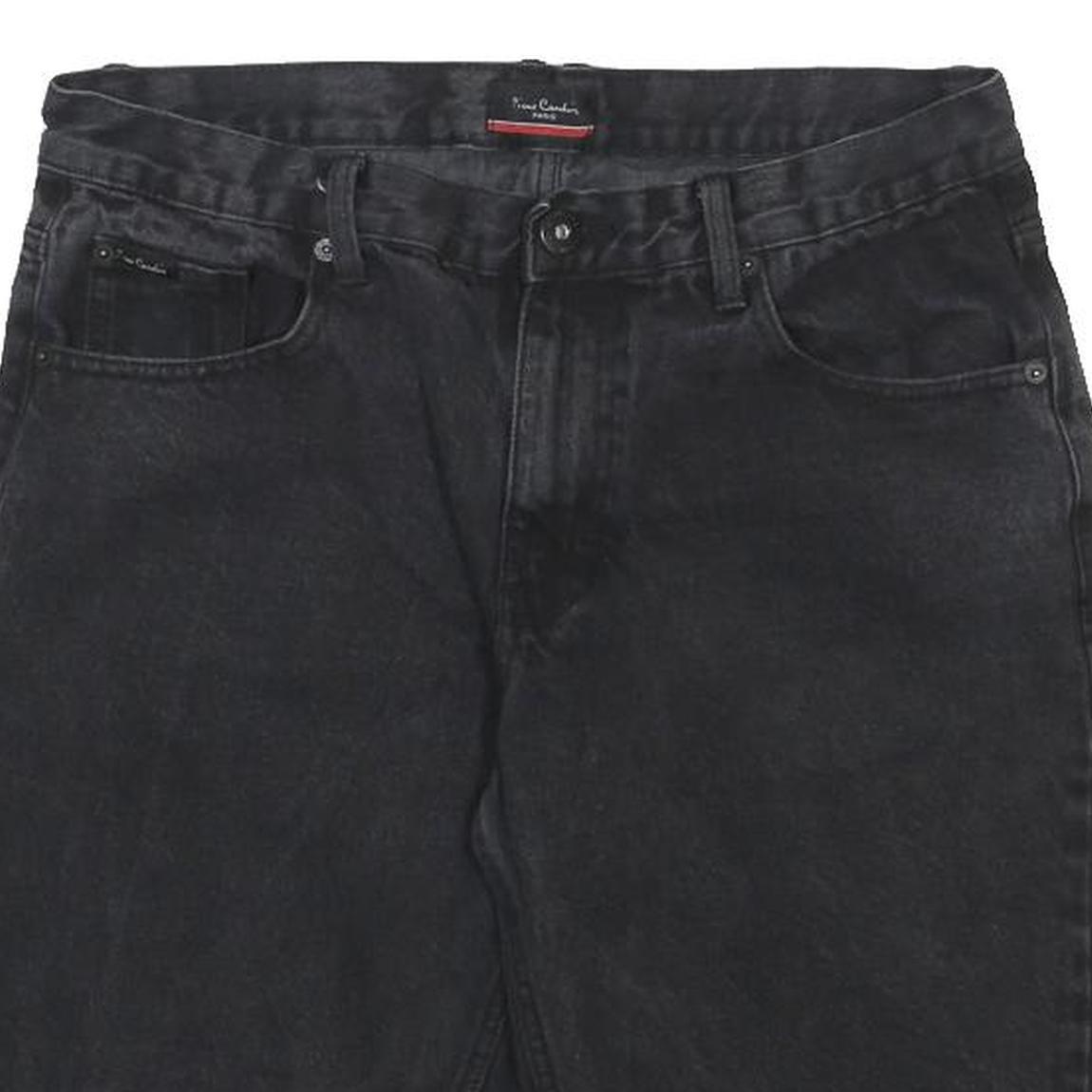 PIERRE CARDIN Mens Black Cotton Denim Casual Shorts M W32