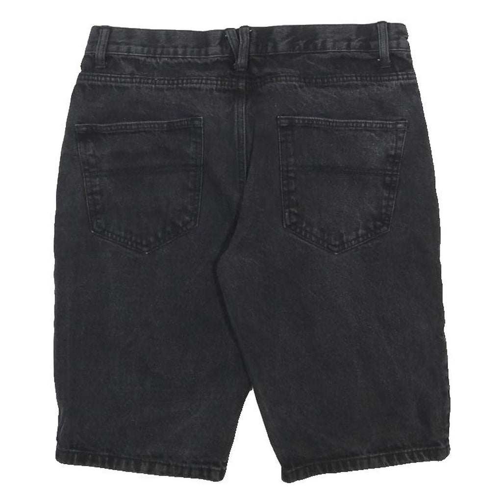 PIERRE CARDIN Mens Black Cotton Denim Casual Shorts M W32