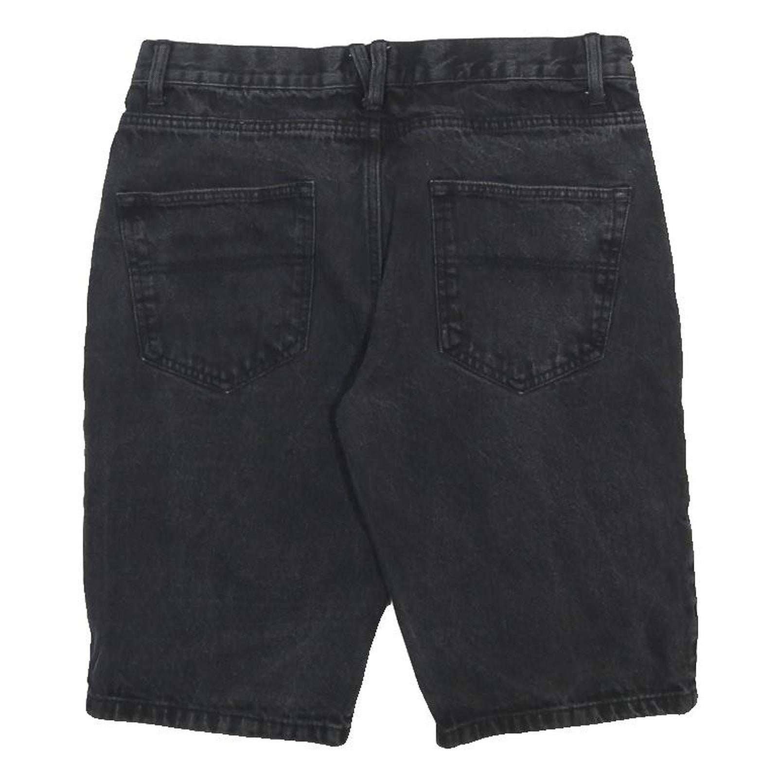PIERRE CARDIN Mens Black Cotton Denim Casual Shorts M W32