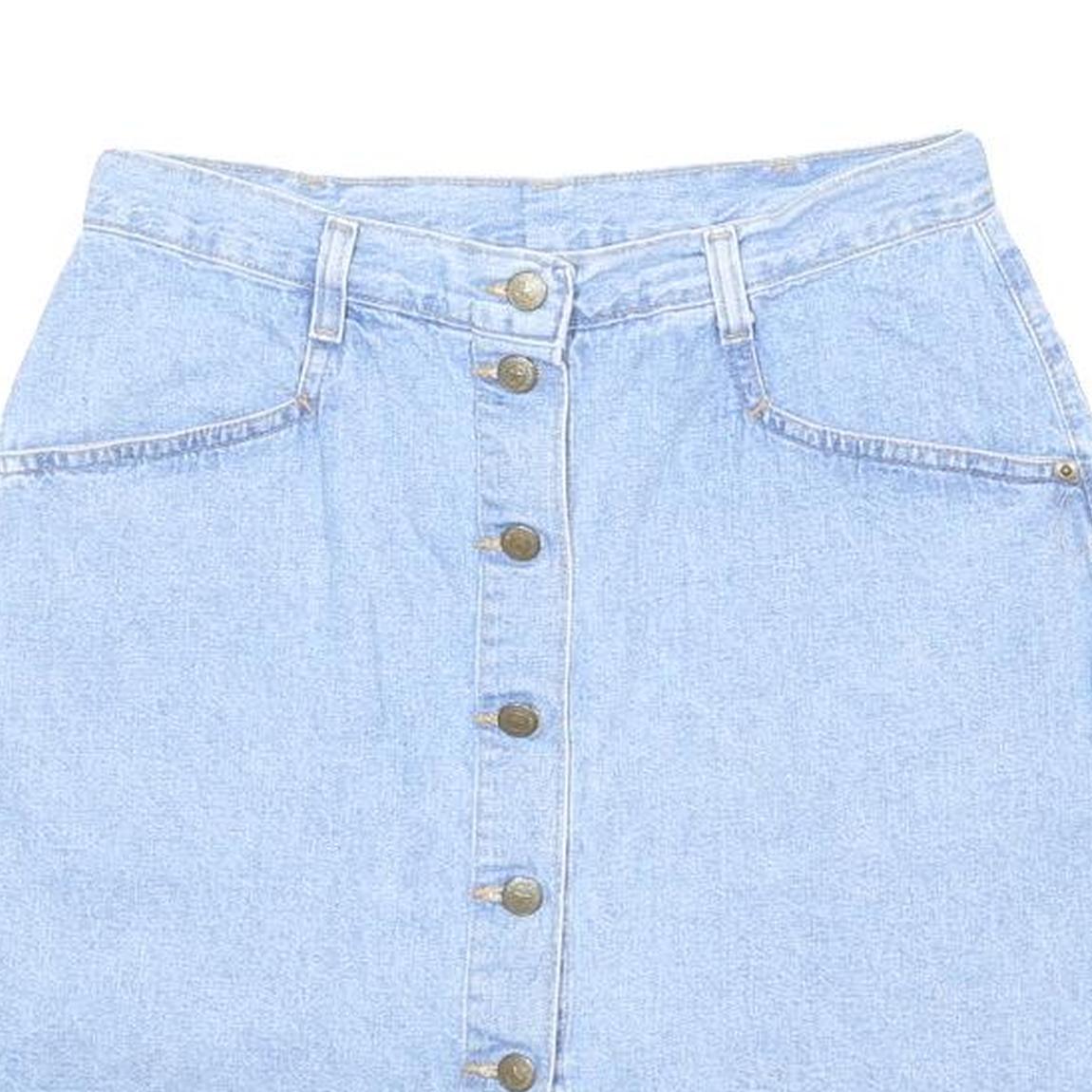 VIVALDI Womens Blue Denim Mini Cotton Skort Button Front Casual Summer Style M