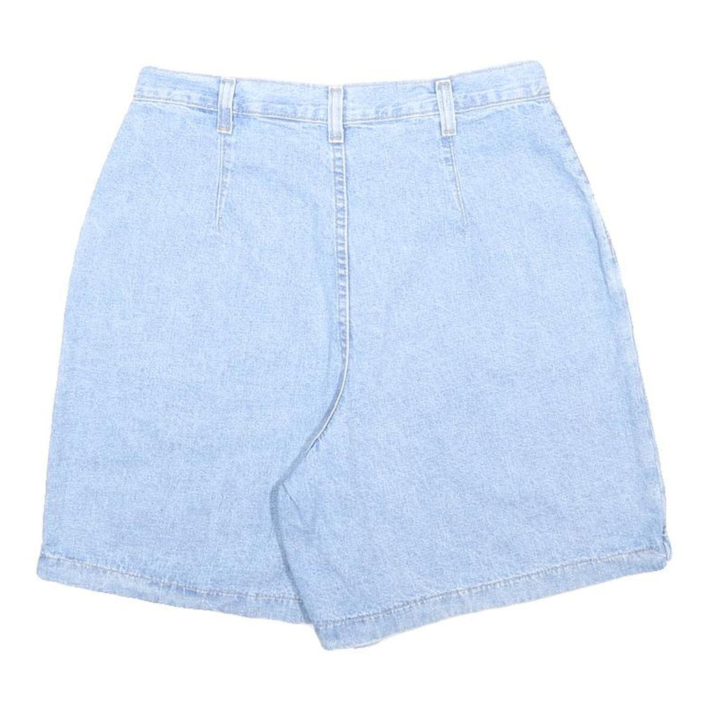VIVALDI Womens Blue Denim Mini Cotton Skort Button Front Casual Summer Style M