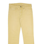 LEVI'S Mens Cotton Blend Beige Classic Straight Trousers W34 L32 Casual Zip