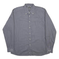 ROCCOBAROCCO Mens Grey Cotton Blend Shirt L Button-Down Collar Long Sleeve