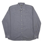 ROCCOBAROCCO Mens Grey Cotton Blend Shirt L Button-Down Collar Long Sleeve