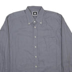 ROCCOBAROCCO Mens Grey Cotton Blend Shirt L Button-Down Collar Long Sleeve