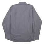 ROCCOBAROCCO Mens Grey Cotton Blend Shirt L Button-Down Collar Long Sleeve