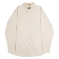 DOCKERS Mens Plain Shirt Beige 90s Long Sleeve XL