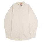 DOCKERS Mens Plain Shirt Beige 90s Long Sleeve XL