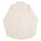 DOCKERS Mens Plain Shirt Beige 90s Long Sleeve XL