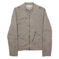 FIRETRAP Mens Beige Cotton Blend Zip Jacket M Casual Lightweight Pockets