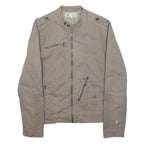 FIRETRAP Mens Beige Cotton Blend Zip Jacket M Casual Lightweight Pockets