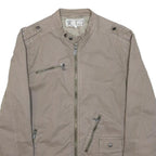 FIRETRAP Mens Beige Cotton Blend Zip Jacket M Casual Lightweight Pockets