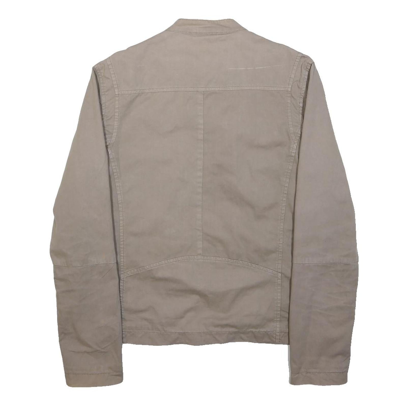 FIRETRAP Mens Beige Cotton Blend Zip Jacket M Casual Lightweight Pockets