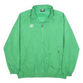 UMBRO Mens Green Jacket L Polyester Plain Zip Sportswear Casual Lightweight