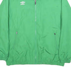 UMBRO Mens Green Jacket L Polyester Plain Zip Sportswear Casual Lightweight