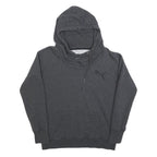 PUMA Womens Grey Hoodie UK 14 Cotton Blend Pullover Casual Sweatshirt