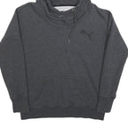 PUMA Womens Grey Hoodie UK 14 Cotton Blend Pullover Casual Sweatshirt