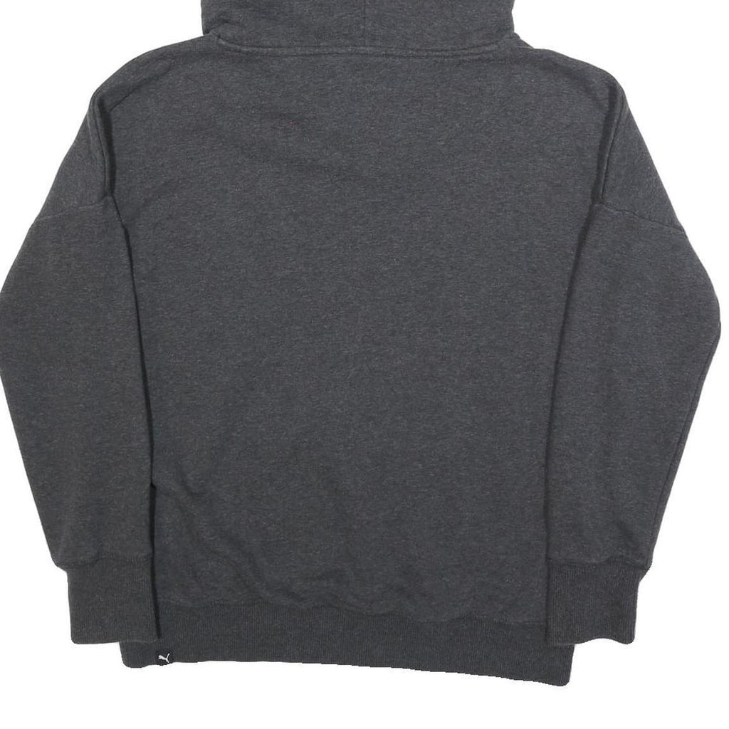 PUMA Womens Grey Hoodie UK 14 Cotton Blend Pullover Casual Sweatshirt