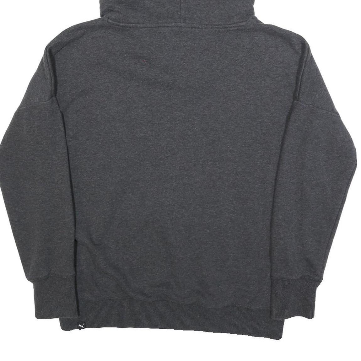 PUMA Womens Grey Hoodie UK 14 Cotton Blend Pullover Casual Sweatshirt